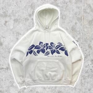 2010's "Winchester Bay, Oregon" Floral Quad-Hit Surf Graphic Hoodie